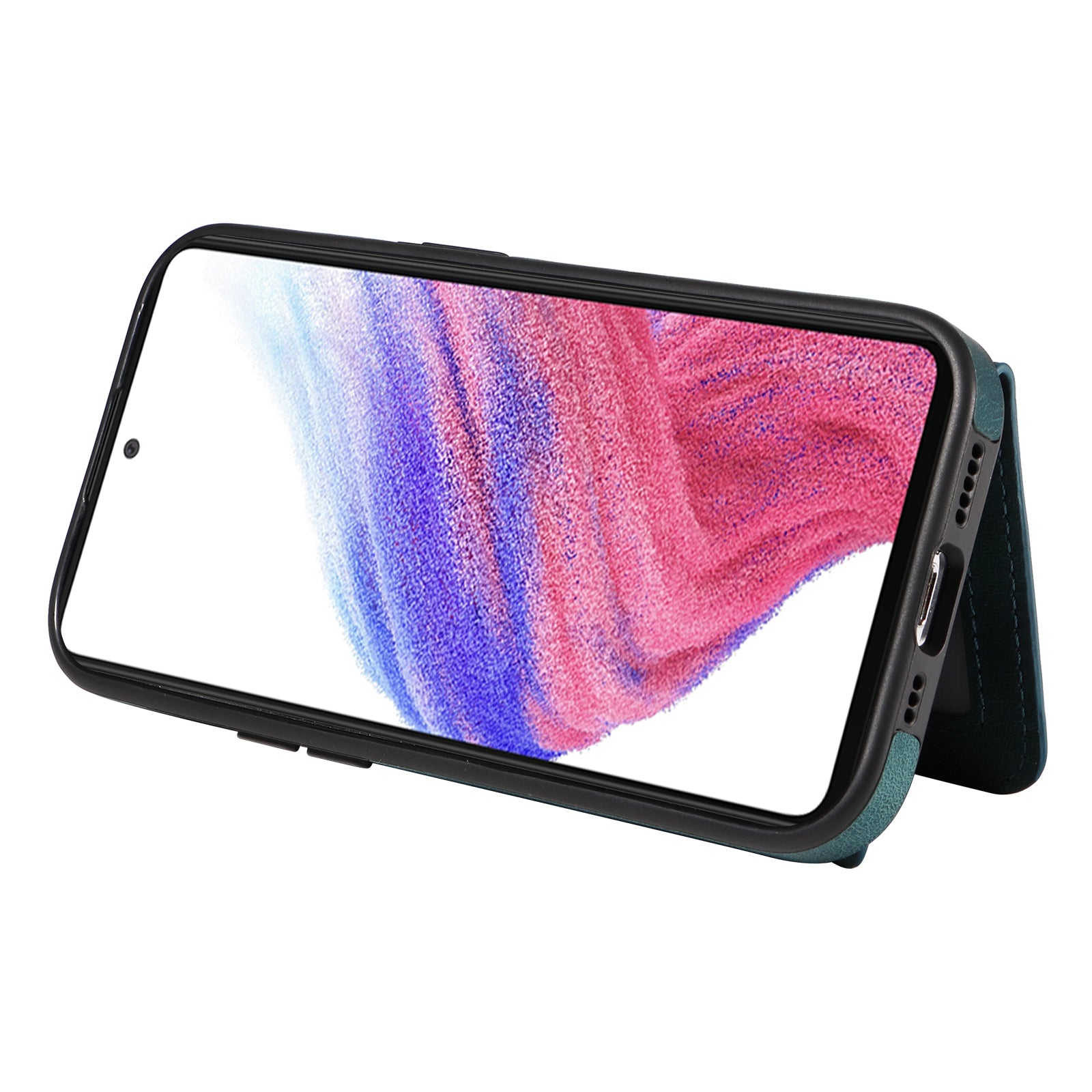 001 For Samsung Galaxy A53 5G Card Holder Anti-fall Phone Case Finger Ring Kickstand PU Leather TPU Cover 001 For Samsung Galaxy A53 5G Card Holder Anti-fall Phone Case Finger Ring Kickstand PU Leather TPU Cover